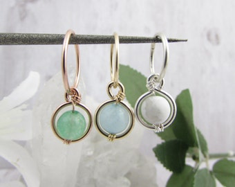 Kleine sierlijke bungelstenen navelring - goudvulling, rosé, zilver, 316L, Ti - 16 g 18 g, 20 g sierlijke navelring - navelpiercing verwijderbaar