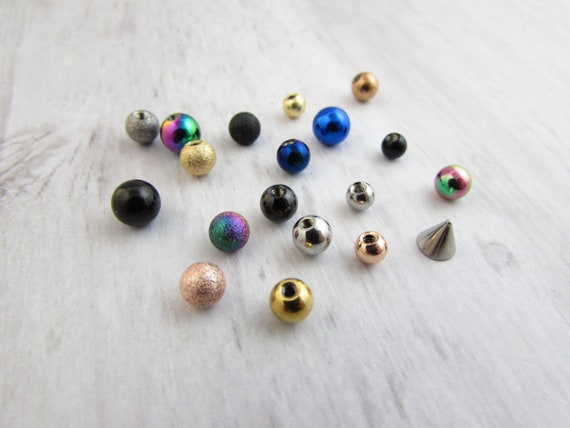 40pcs 3mm 4mm Body Jewelry Eyebrow Nipple Belly Ring Repalcement End Ball