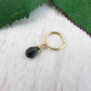 Anel sem costura em forma de V de ouro turmalina - 14g 16g 18g 20g 22g Piercing no nariz - Argola sem fim - Septo Tragus Hélice Rook Conch Lip Brinco Barriga