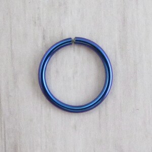 Ready to Ship - Blueberry Niobium Cartilage Ring - Seamless Cartilage Hoop - 14ga 13mm
