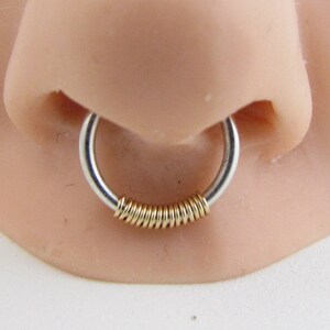 Wrap Coil Seamless Septum Ring - Silver, Gold, Rose Gold Nose Ring - 14g 16g 18g Endless Hoop - Nose Hoop - Seamless Ring - Nose Piercing