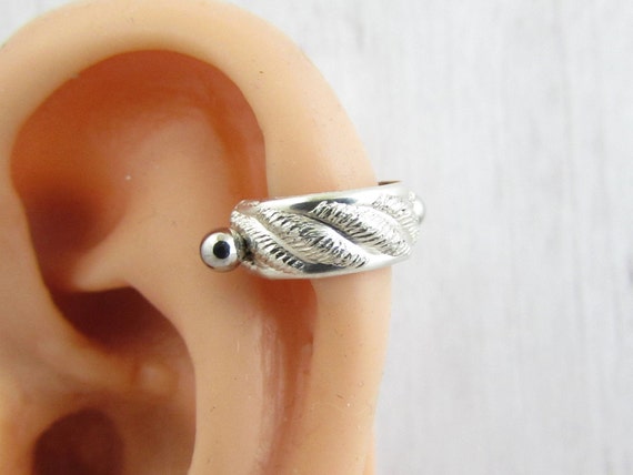 316L Surgical Steel Ear Cuff Shield Helix Straight Barbell Ring 316L Surgical Steel Ear Cuff Shield Helix Straight Barbell Ring
