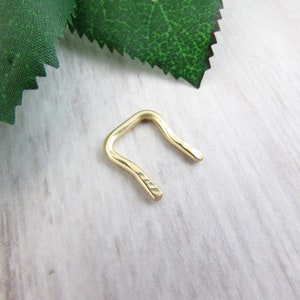 14k Gold Fill Pinched Staple Septum Retainer - Yellow Gold Rose Gold Septum Ring - 14g 16g 18g 20g 22g - Tragus Daith Earring - Nose Ring