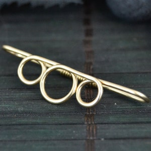 Triple Loop Industrial Bar - Gold Silver Rose Gold Industrial Piercing - 20g 18g 16g Ear Bar - 26/28/30/32/34/36/38/40/42mm Barbell