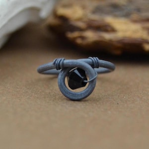 Crystal Loop Color Niobium Cartilage Earring, Gemstone Cartilage Hoop, Cartilage Piercing, Cartilage Ring, Endless Earring, Seamless Ring