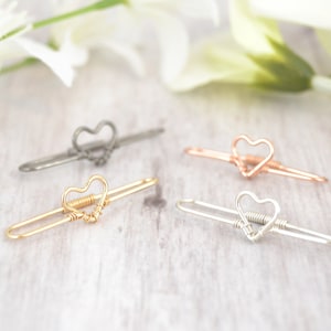 Heart Seamless Industrial Bar - Industrial Piercing -Gold, Rose Gold, Silver, Niobium 20g 18g 16g Industrial Barbell - Cartilage Earring