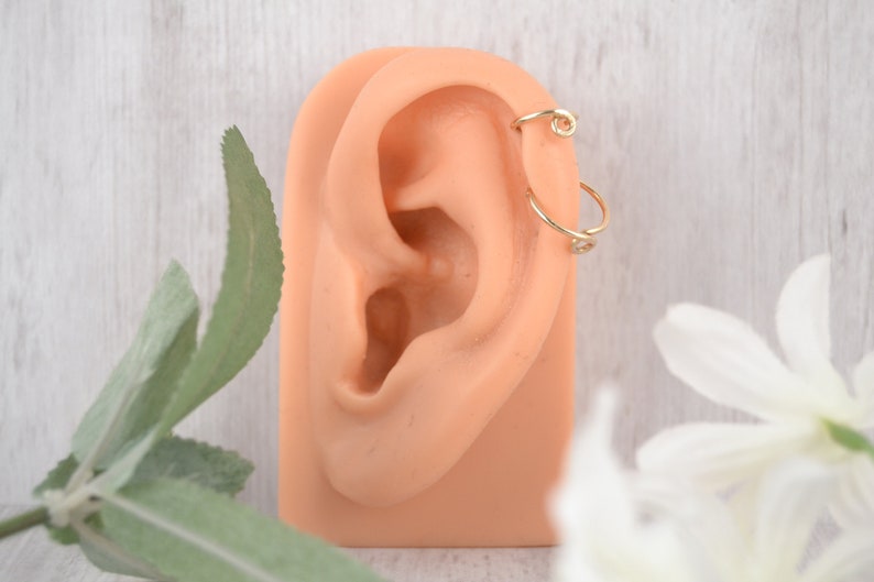 1st 2nd Lobe Earring 14g 16g 18g 20g Helix Hoop Seamless Ring Endless Hoop Loop Helix Earring Helix Jewelry Nature Jewelry