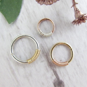 Wrap Coil Conch Earring - Conch Jewelry - 12g 14g 16g 18g Conch Hoop - Conch Ring - Earring Hoop - Seamless Ring - Endless Hoop