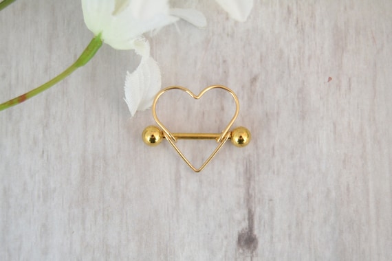 316L Surgical Steel Heart Nipple Shield Barbell 316L Surgical Steel Heart Nipple Shield Barbell