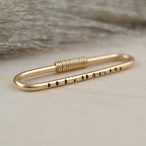 Gold Hatched Seamless Industrial Bar - 14k Yellow Gold Fill Industrial Barbell - 18g 16g 14g Industrial Piercing - Double Ear Bar - Unisex