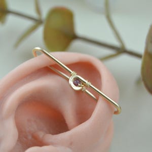 Gemstone Loop Industrial Piercing, Seamless Industrial Bar, Industrial Jewelry, Industrial Barbell, Double Ear Bar, Cartilage Earring