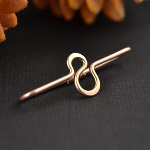 SF Loop Gold Industrial Piercing, 14k Rose Gold Fill Seamless Industrial Bar, Abstract Industrial Barbell, Double Ear Bar, Pierced Ear Bar