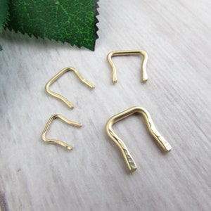 14k Gold Fill Grampo Pinçado Cartilagem Retentor - Retentor de Orelha - 14g 16g 18g 20g 22g - Tragus Daith Conch Rook Helix - Plugue de Brinco Medido