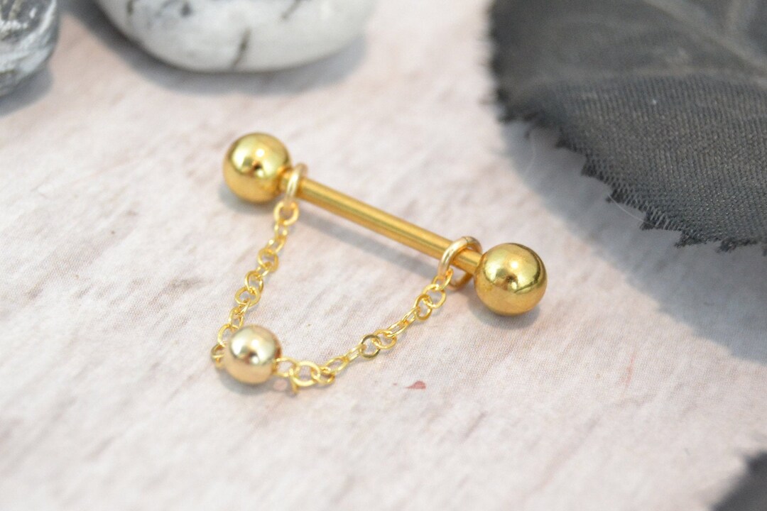 Anneaux De Mamelon 14G 14mm Pour Femmes - Acier Inoxydable 316L - Lot Avec Chaînes - Bijoux Piercing Corps Sexy