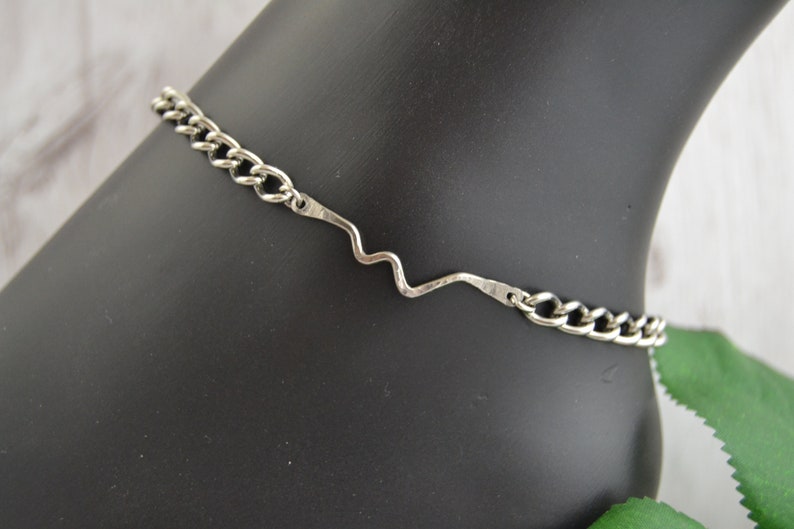 Niobium Anklet Mountain Silhouette Anklet Stainless Steel Layering Anklet Thick Chain Anklet Chain Ankle Anklett
