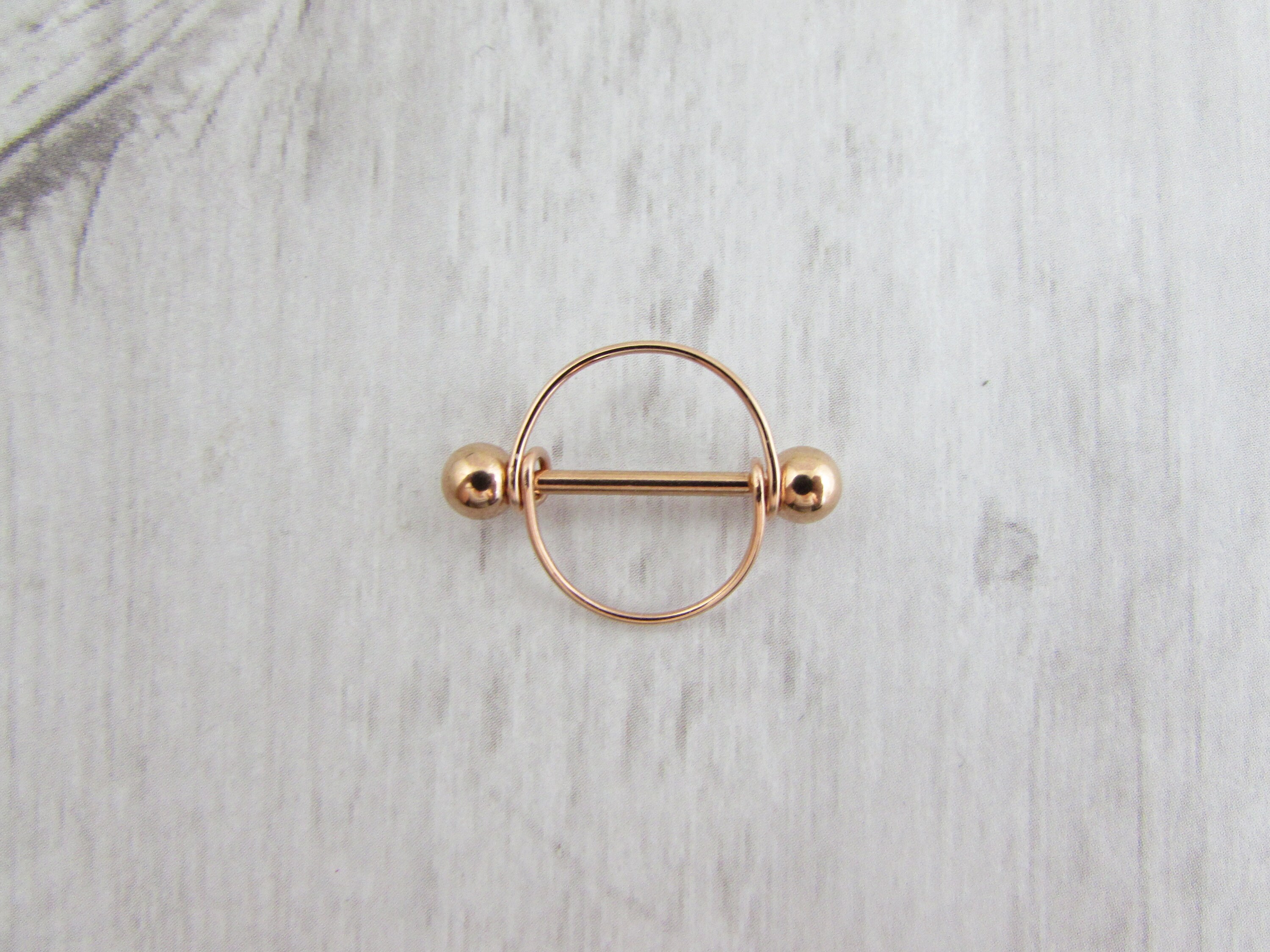 Simple Round Frame Nipple Ring - Rose Gold 316L Stainless Steel Nipple