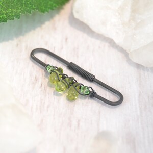 Healing Crystal Anodized Niobium Seamless Industrial Bar - Industrial Barbell - 20g 18g 16g 14g Industrial Piercing - Double Ear Piercing