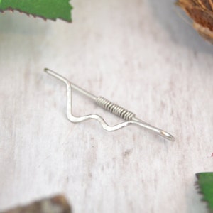 Barra industrial sem costura de aço inoxidável 316L com textura Mountain - Barra industrial - 20g 18g 16g Piercing industrial - Piercing duplo