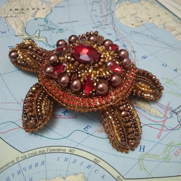 brooch 3D Royal Turtle