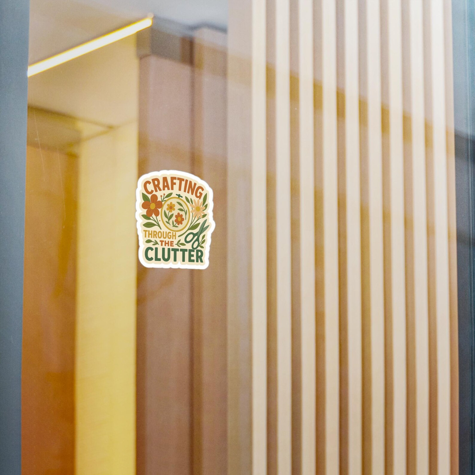 Crafting Through the Clutter Sticker, Funny Craft Room Vinyl Sticker ...