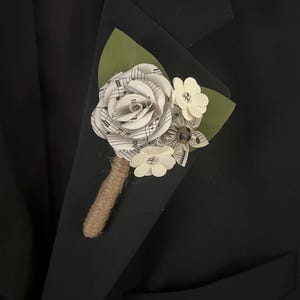 Sheet Music Vintage Elegance Boutonniere