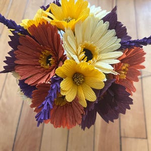 Daisy and Mixed Flower Crepe Paper Bouquet
