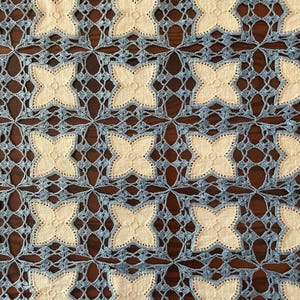Blue Star Crochet Table Runner 14” x 36”