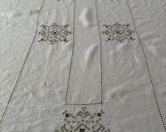 Embroidered and Openwork Tablecloth 58”x 91”