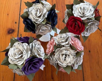 Sheet Music and Rose Mini Bouquet Choice of Colors