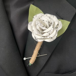 Vintage Sheet Music Boutonnière