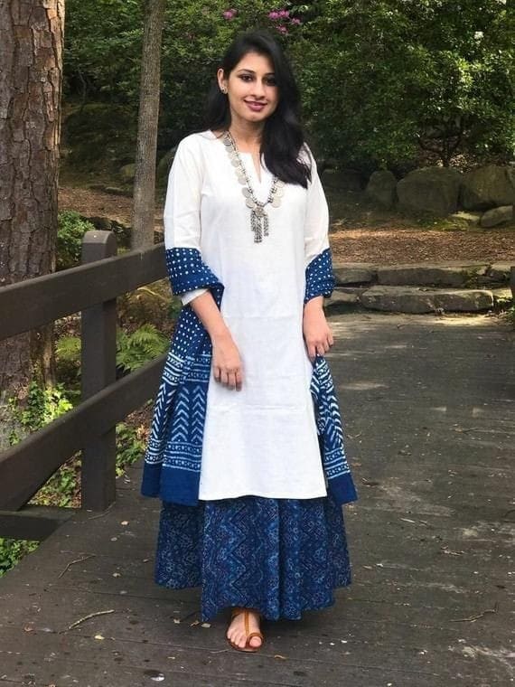 long skirt with kurti set
