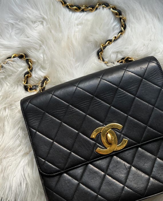 Vintage 90s CHANEL Black 24k Gold Plated CC Logo Turn Lock Vintage 90s CHANEL Black 24k Gold Plated CC Logo Turn Lock