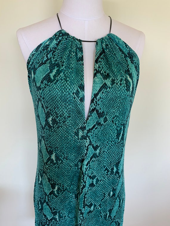 Vintage GUCCI by Tom Ford Turquoise Blue Teal Snakeskin Print