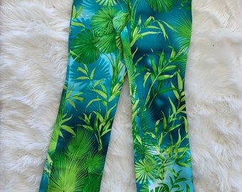 Versace Jungle Print leggings in Green