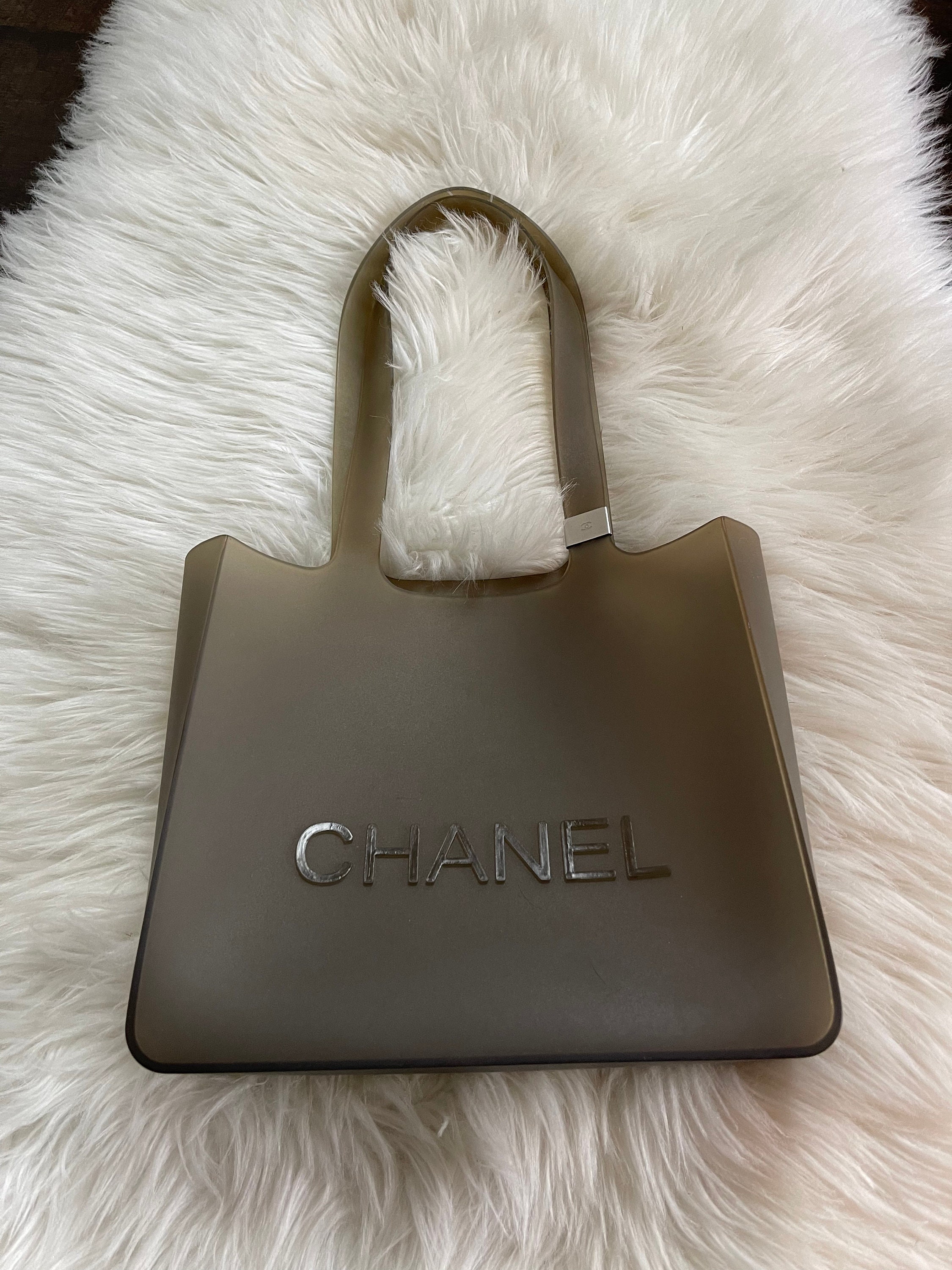 Chanel Chanel Light Gray Jelly Rubber Shoulder Tote Bag