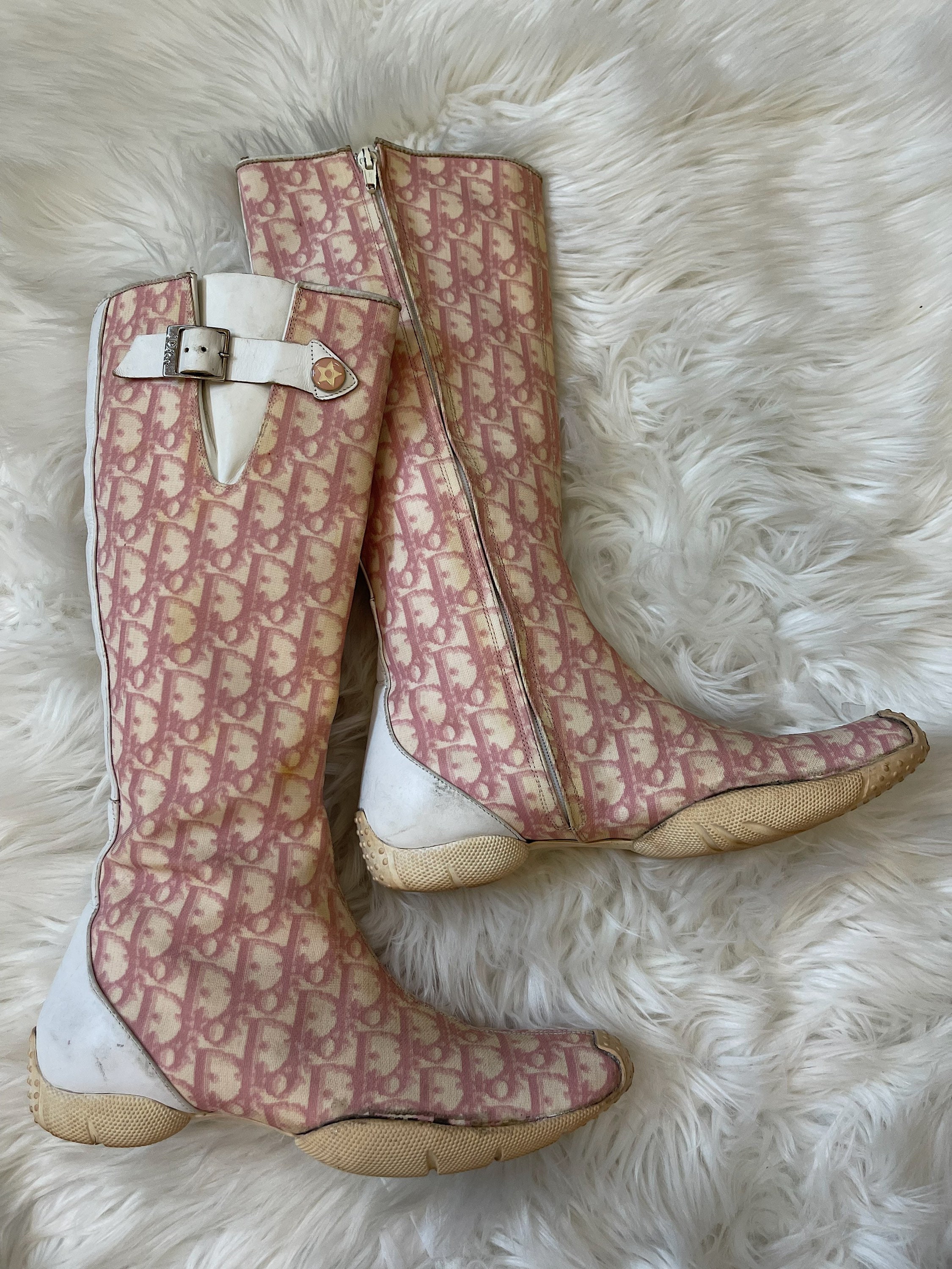 pink dior boots