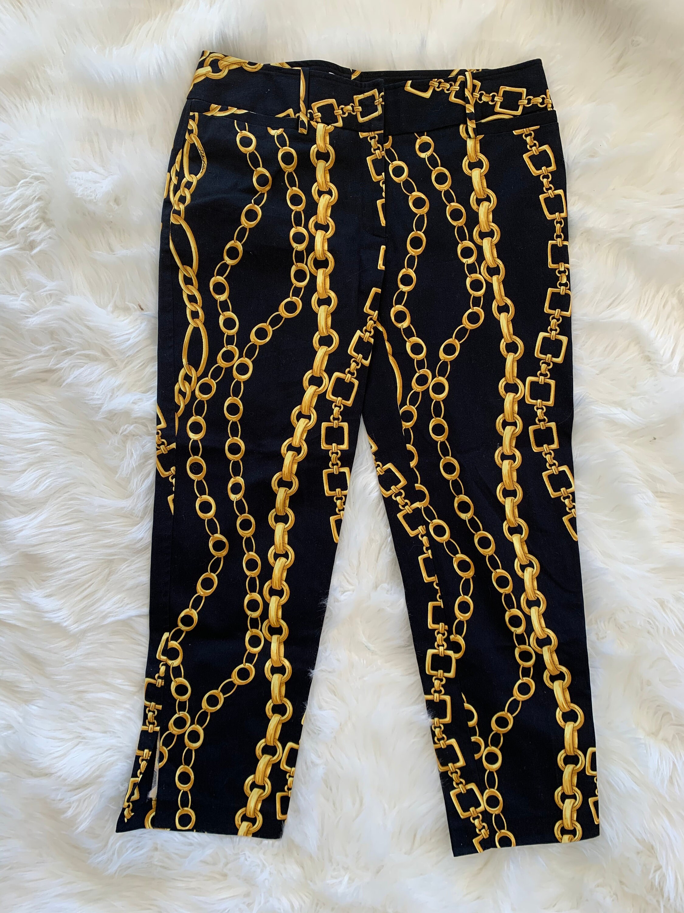 Rare DOLCE AND GABBANA Black Gold Chain Print Monogram Pants Rare DOLCE AND GABBANA Black Gold Chain Print Monogram Pants