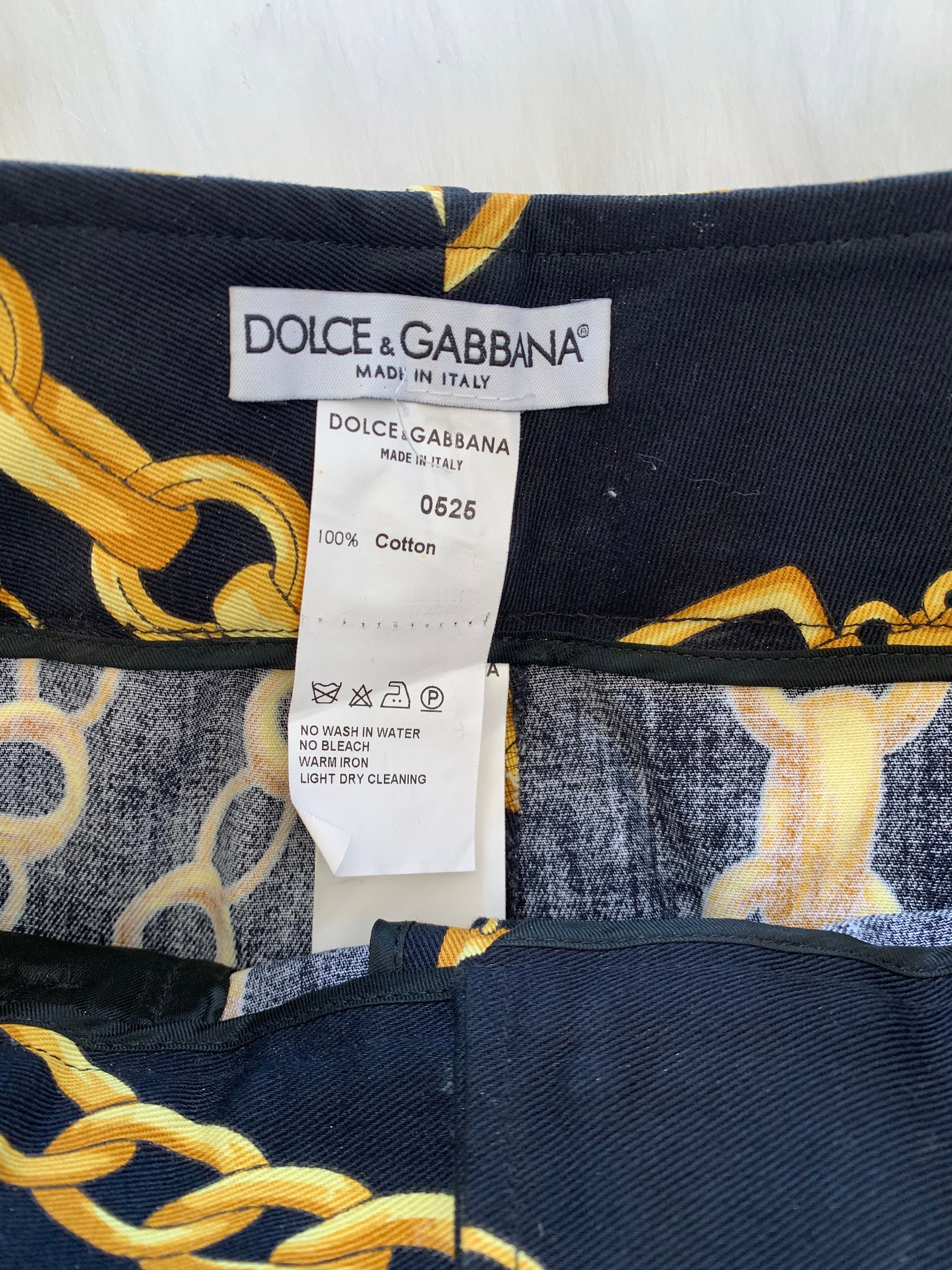 Rare DOLCE AND GABBANA Black Gold Chain Print Monogram Pants Rare DOLCE AND GABBANA Black Gold Chain Print Monogram Pants
