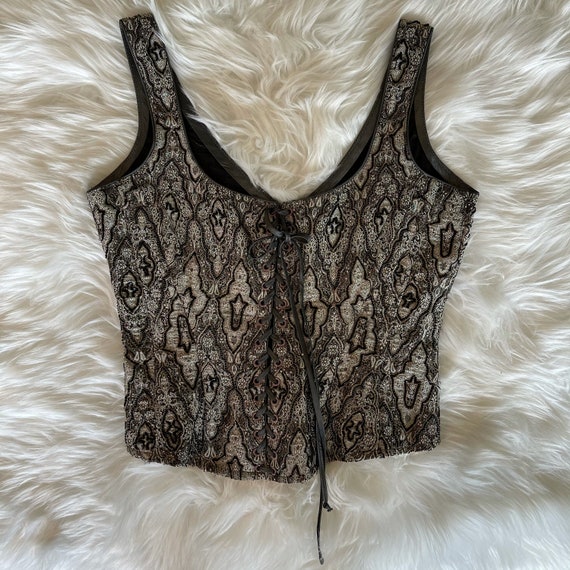 lace bustier black crop - Gem