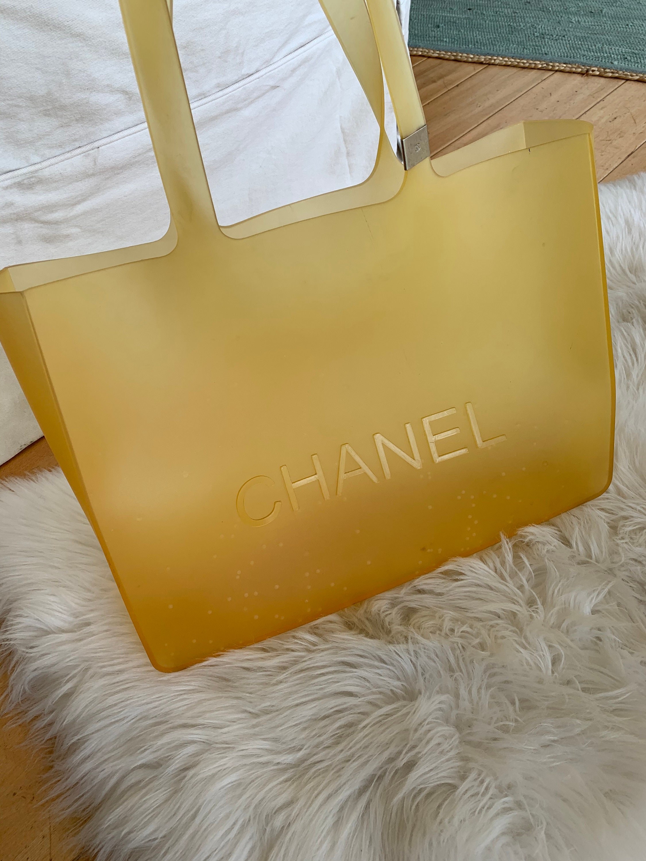 Chanel Chanel Light Gray Jelly Rubber Shoulder Tote Bag