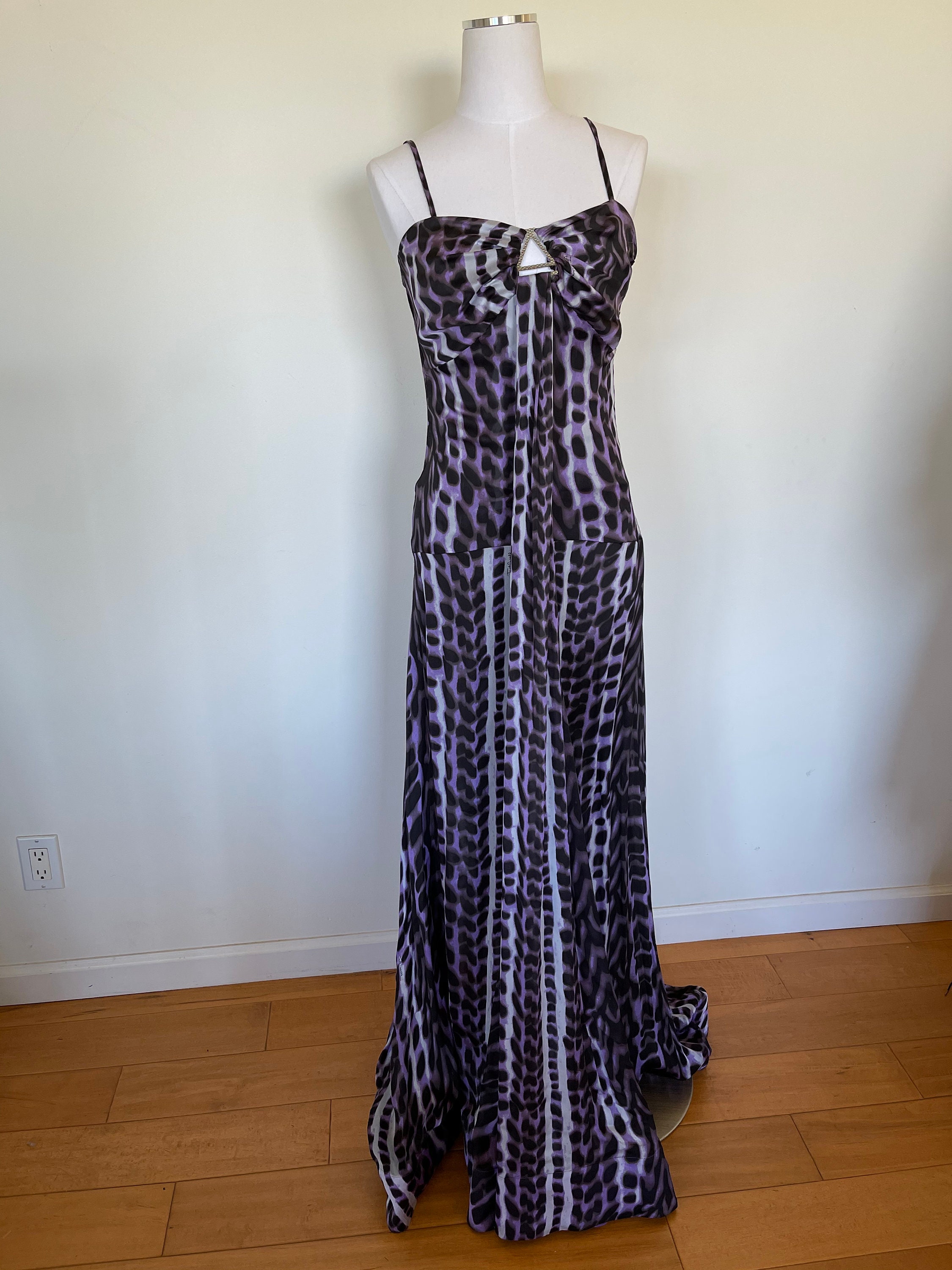 Vintage Roberto Cavalli Just Cavalli Leopard Print Silk