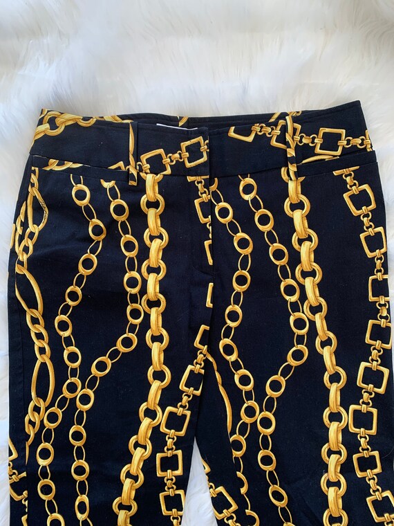 Rare DOLCE AND GABBANA Black Gold Chain Print Monogram Pants