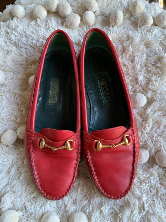 gucci red moccasins