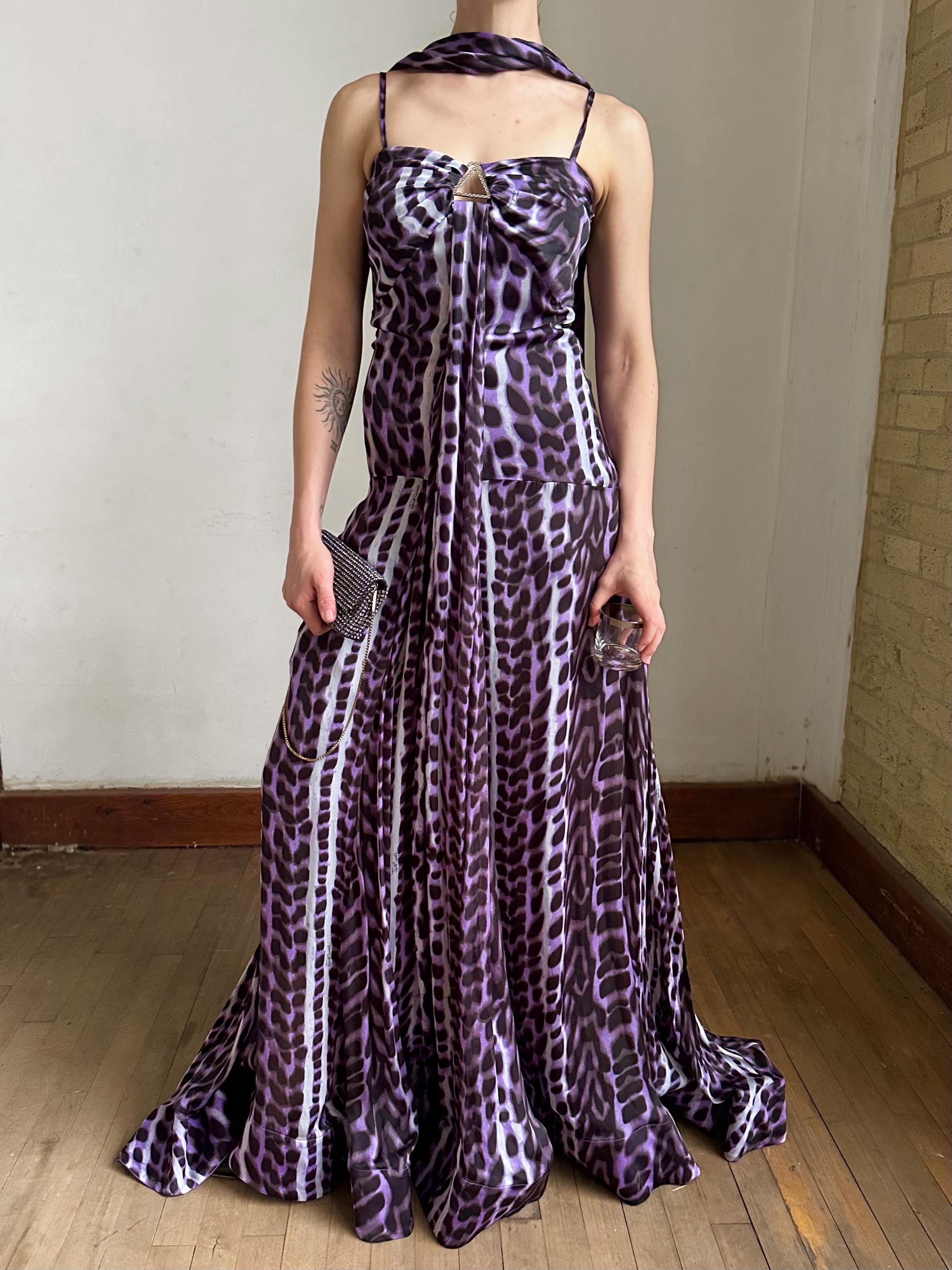 Vintage Roberto Cavalli Just Cavalli Leopard Print Silk