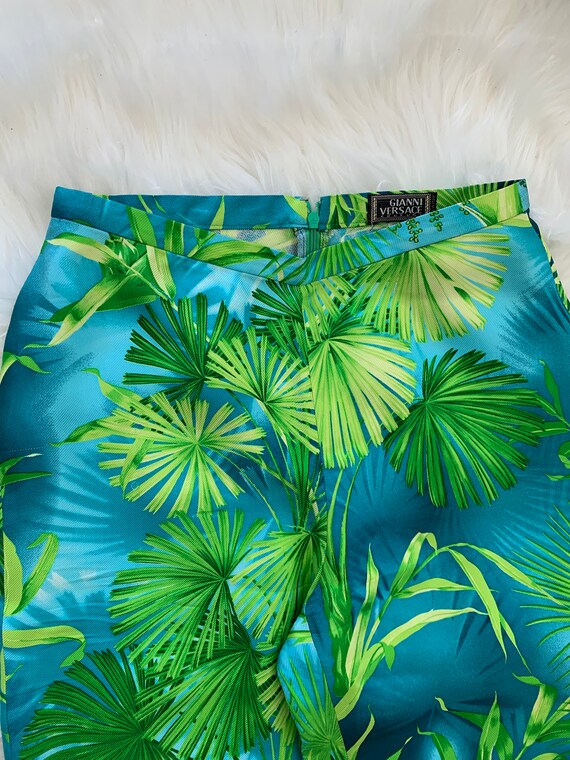 Rare GIANNI VERSACE Tropical Green Jungle Palm Fl… - image 5