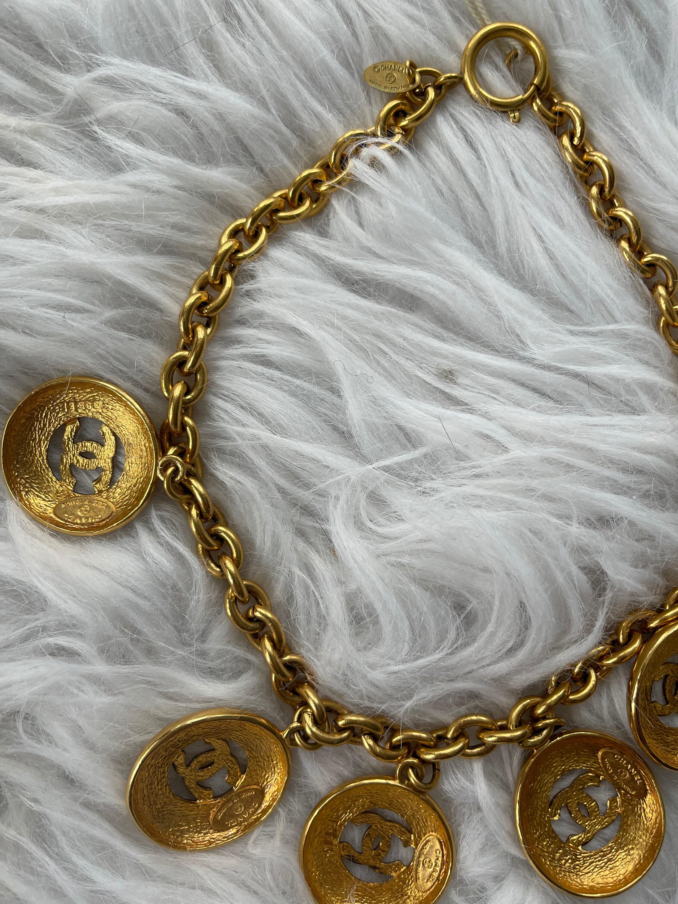 Vintage CHANEL Oversized CC Logo Medallion Gold Plated Charm Vintage CHANEL Oversized CC Logo Medallion Gold Plated Charm