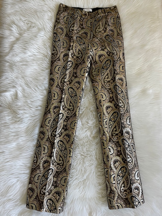 Vintage Celine Gold Embellished Pants Embroidered Trousers Jeans SIZE 36  SIZE SMALL -  Canada