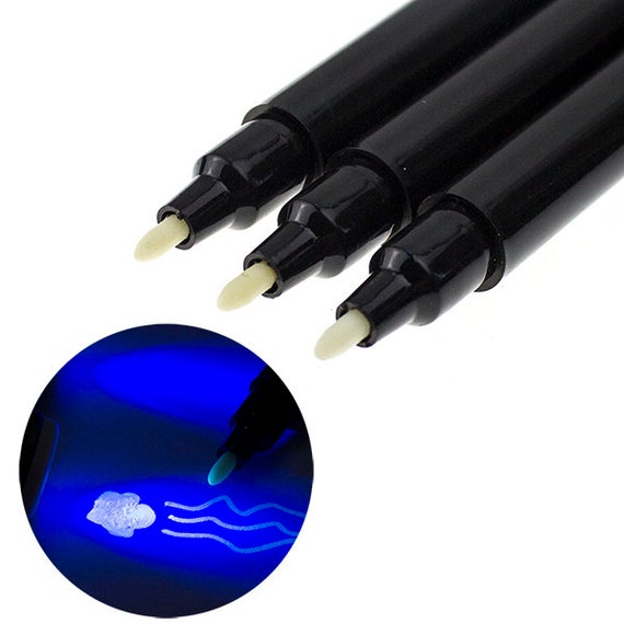 Stylos / marqueurs UV avec encre et lumière invisibles (lot de 6 pièces)