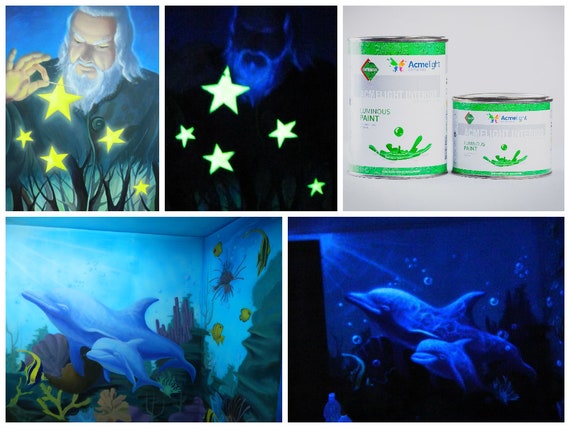 Luminous Glow In The Dark Interior Paint For Walls Home Decoration Kids Room Great Design