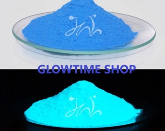 luminescent, Luminous- glow in the dark pigment! Mix with every transparet base- paint, varnish, epoxy ect. Glowing blue pigment